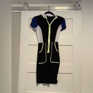 Fashion Queen Black Fitted Dress Size Small